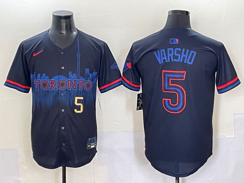 Men 2025 Toronto Blue Jays #5 Varsho Black Joint Name Nike MLB Jersey style 2